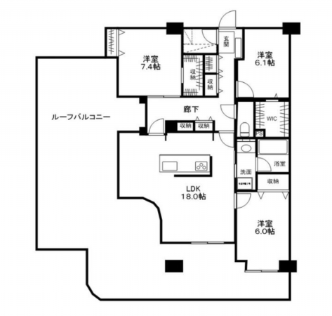 安城市三河安城南町、マンションの間取り画像です
