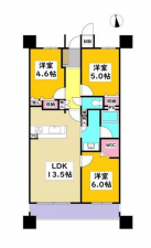 安城市東新町、マンションの間取り画像です