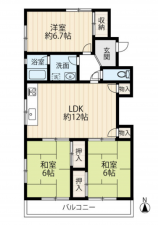 安城市東栄町、マンションの間取り画像です