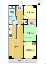 安城市箕輪町、マンションの間取り画像です