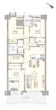 安城市三河安城南町、マンションの間取り画像です
