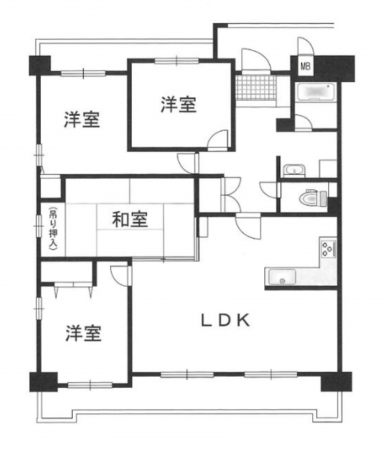 安城市和泉町、マンションの間取り画像です