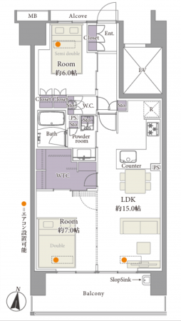 安城市住吉町、マンションの間取り画像です