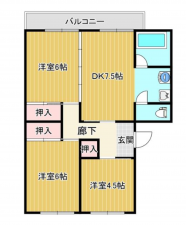 安城市住吉町、マンションの間取り画像です