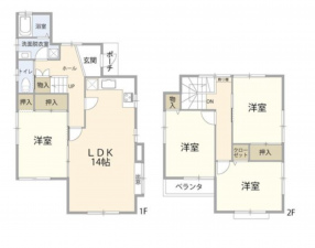 安城市小川町、中古一戸建ての間取り画像です