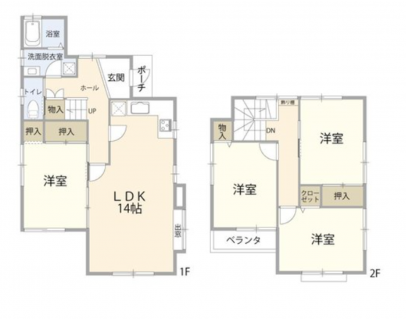 安城市小川町、中古一戸建ての間取り画像です