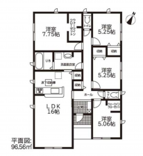 安城市里町、新築一戸建ての間取り画像です