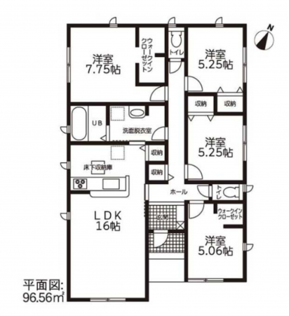 安城市里町、新築一戸建ての間取り画像です
