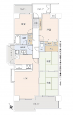 安城市桜町、マンションの間取り画像です