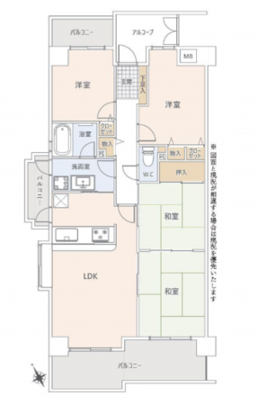 安城市桜町、マンションの間取り画像です