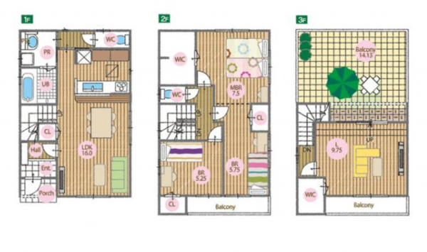 安城市西別所町、中古一戸建ての間取り画像です
