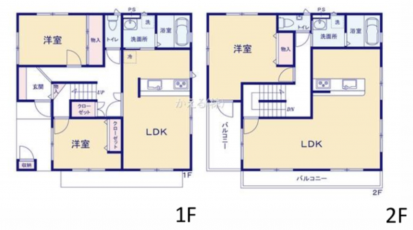 安城市大山町、中古一戸建ての間取り画像です