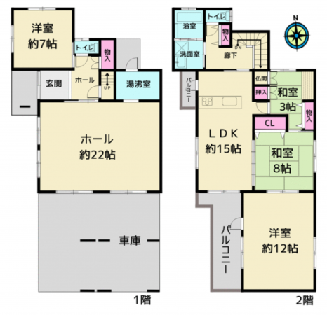 安城市三河安城東町、中古一戸建ての間取り画像です