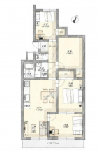 安城市箕輪町、マンションの間取り画像です