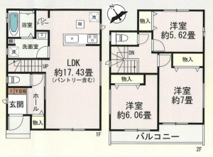 安城市住吉町、新築一戸建ての間取り画像です