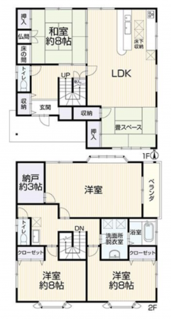 安城市和泉町、中古一戸建ての間取り画像です