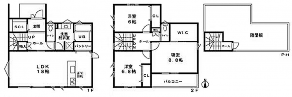安城市桜井町、中古一戸建ての間取り画像です