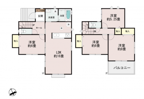 安城市美園町、新築一戸建ての間取り画像です