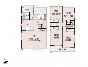 安城市美園町、新築一戸建ての間取り画像です