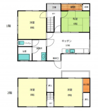 安城市福釜町、中古一戸建ての間取り画像です