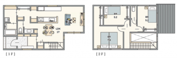 安城市赤松町、新築一戸建ての間取り画像です