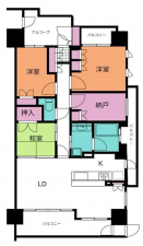 安城市東栄町、マンションの間取り画像です