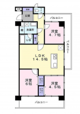 安城市箕輪町、マンションの間取り画像です