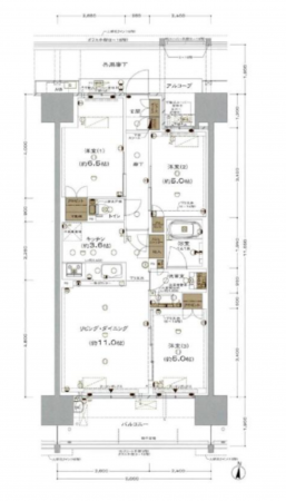 安城市住吉町、マンションの間取り画像です