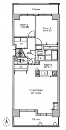 安城市今池町、マンションの間取り画像です