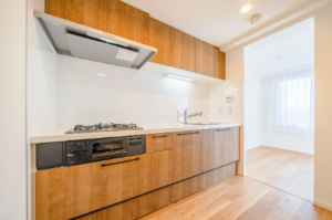 安城市朝日町、マンションのキッチン画像です