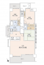 安城市桜町、マンションの間取り画像です