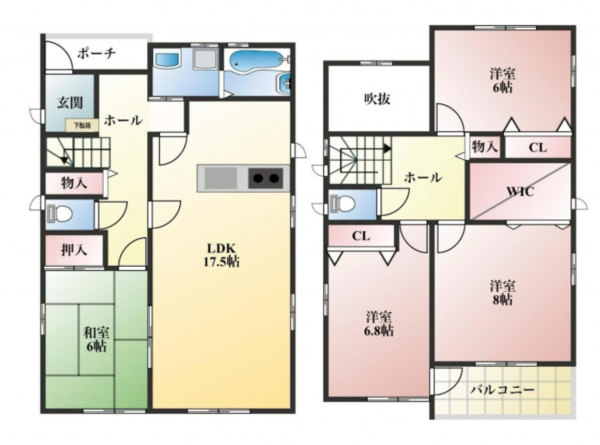 安城市里町、中古一戸建ての間取り画像です