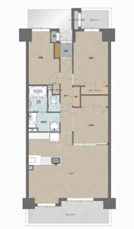 安城市今池町、マンションの間取り画像です