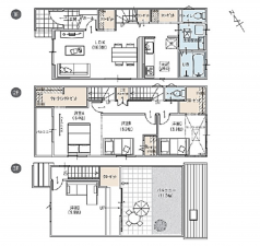 安城市百石町、新築一戸建ての間取り画像です