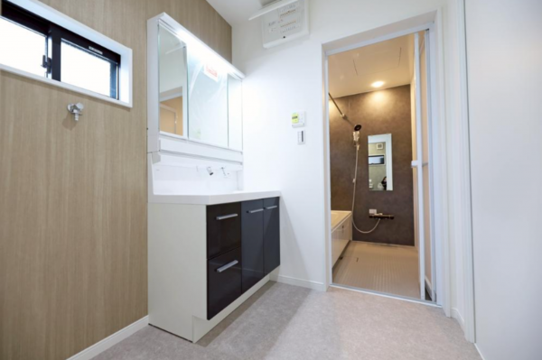 安城市百石町、新築一戸建ての洗面画像です