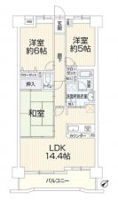 安城市朝日町、マンションの間取り画像です