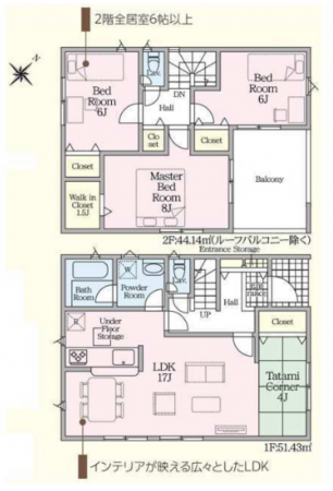 安城市二本木新町、新築一戸建ての間取り画像です