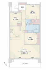 安城市新明町、マンションの間取り画像です