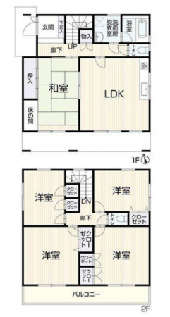 安城市福釜町、中古一戸建ての間取り画像です