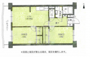 安城市今池町、マンションの間取り画像です