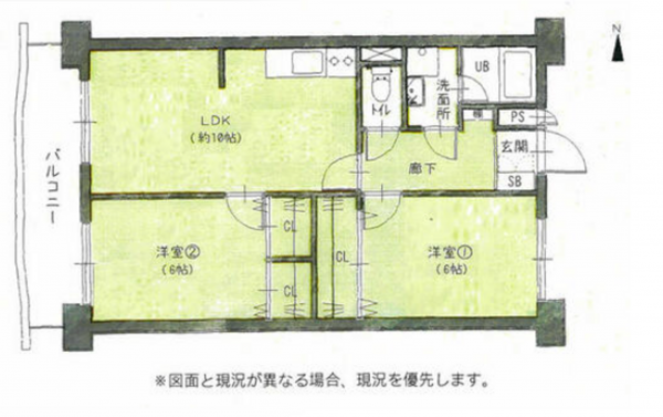 安城市今池町、マンションの間取り画像です