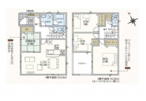 安城市根崎町、新築一戸建ての間取り画像です