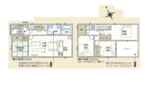 安城市根崎町、新築一戸建ての間取り画像です