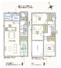 安城市高棚町、新築一戸建ての間取り画像です