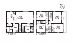 安城市赤松町、新築一戸建ての間取り画像です