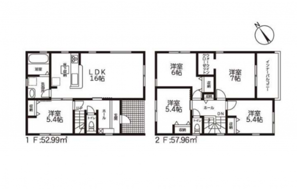 安城市赤松町、新築一戸建ての間取り画像です