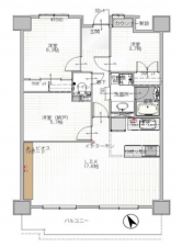 安城市東栄町、マンションの間取り画像です