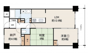 堺市堺区市之町東、マンションの間取り画像です