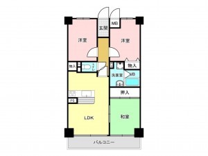 堺市堺区大仙中町、マンションの間取り画像です