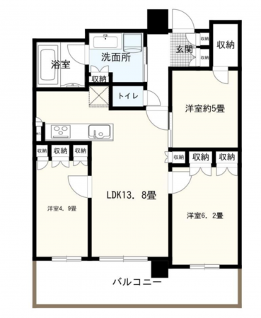 堺市堺区、マンションの間取り画像です